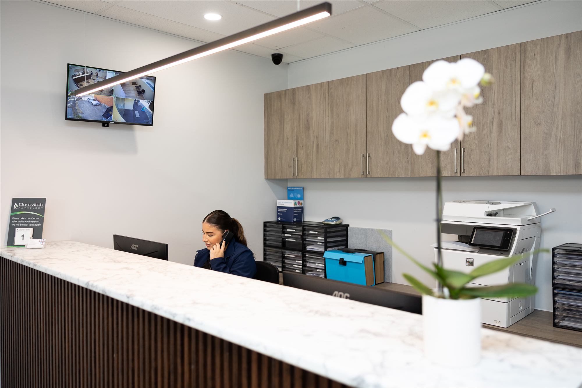 The reception desk at Balwyn Central Medical