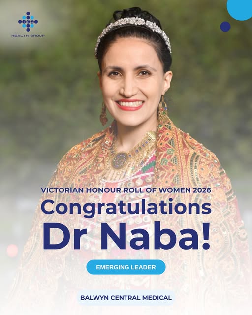 Instagram post: congratulations to Dr Naba on the Victorian Honour Roll of Women 2026